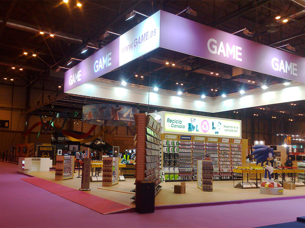 Stand para la empresa Game, dedicada a la venta de videojuegos